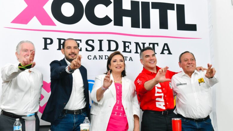Xóchitl Gálvez y los dirigente nacionales del PAN,PRI y PRD  se unen para redoblar esfuerzos rumbo a la Presidencia