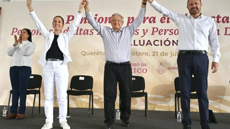 Claudia Sheinbaum anuncia programas de beneficio social y expansión ferroviaria desde Querétaro