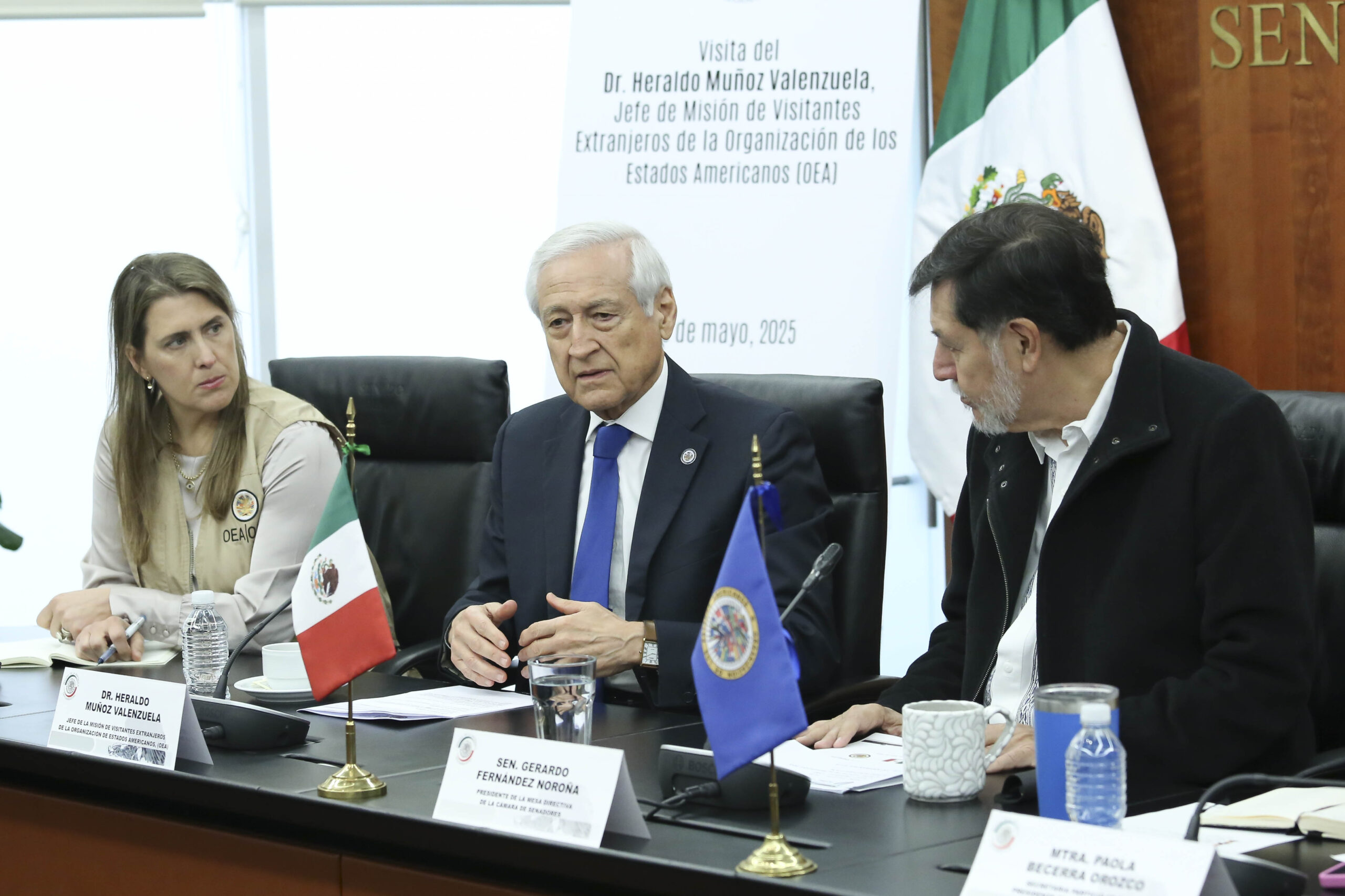 La OEA reitera su compromiso con la democracia y la justicia en visita al Senado de México