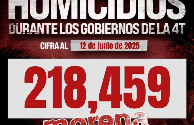 Alejandro Moreno exige al gobierno de Morena dar la cara ante más de 218 mil homicidios en México