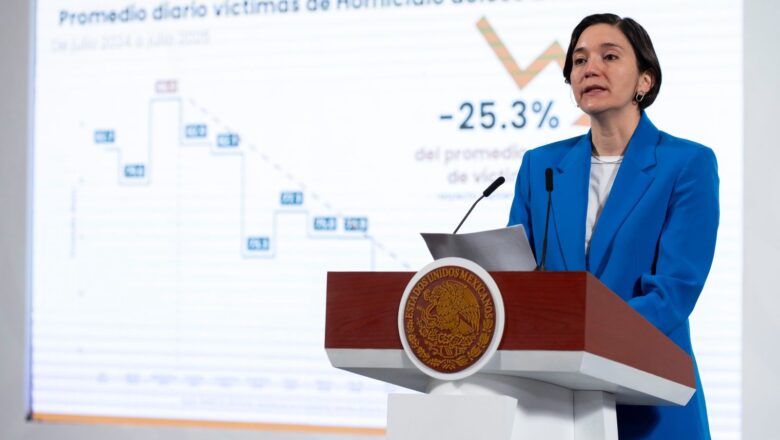 Reconoce el Gobierno Federal que los  homicidios dolosos en el Estado de Guanajuato  entre febrero y julio de 2025, se redujeron 60.7%, alcanzando cifras que no se veían en años