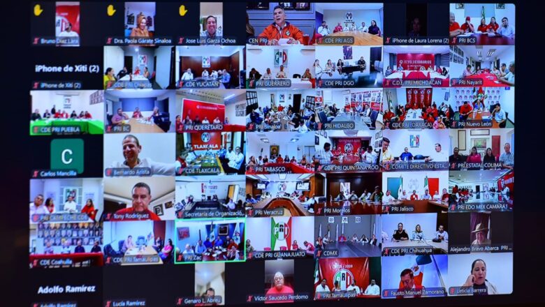 Se reúne Alejandro Moreno con las estructuras del PRI en las 32 entidades federativas