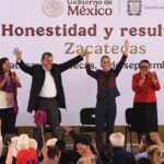 David Monreal recibe a Claudia Sheinbaum en Zacatecas; más de 15 mil personas acompañan su gira por el Segundo Informe